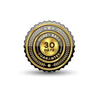 money back guarantee gold badge template vector