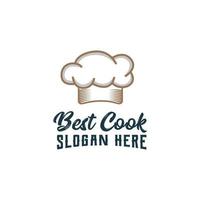 Chef restaurant logo design template vector premium, chef cooking, chef hat, outline chef hat