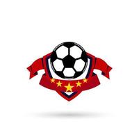 logotipo de fútbol o insignia de signo de club de fútbol. Logotipo de fútbol con diseño de vector de fondo de escudo