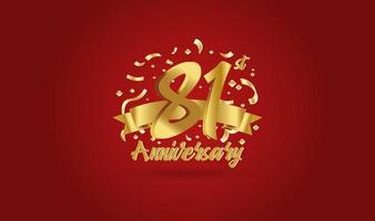 Anniversary celebration background. with the 81st number in gold and with the words golden anniversary celebration. vector