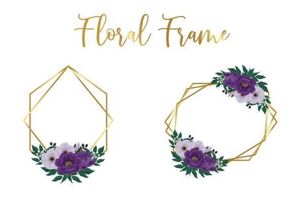 Purple Floral Frame Vector Art, Icons, and Graphics for Free Download