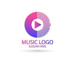Ilustración de vector de logotipo de música moderna