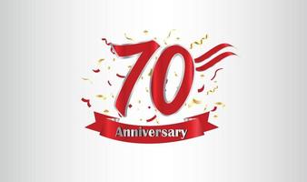 Anniversary celebration background. with the 70th number in gold and with the words golden anniversary celebration. vector