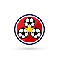 logotipo de fútbol o insignia de signo de club de fútbol. Logotipo de fútbol con diseño de vector de fondo de escudo