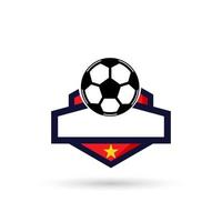 logotipo de fútbol o insignia de signo de club de fútbol. Logotipo de fútbol con diseño de vector de fondo de escudo