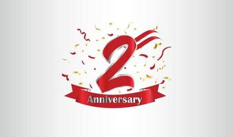 Anniversary celebration background. with the 2nd number in gold and with the words golden anniversary celebration. vector