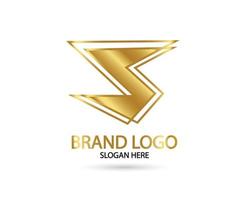 Letra s monograma vinculado en logotipo dorado. vector logo