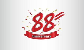 Anniversary celebration background. with the 88th number in gold and with the words golden anniversary celebration. vector