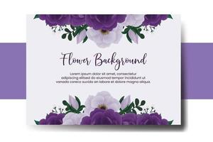 Wedding banner flower background, Digital watercolor hand drawn Purple Peony Flower design Template vector