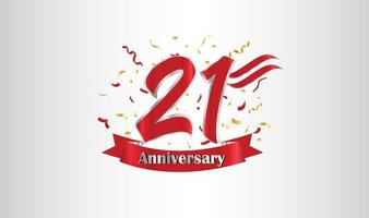 Anniversary celebration background. with the 21st number in gold and with the words golden anniversary celebration. vector