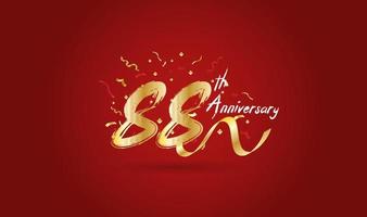 Anniversary celebration background. with the 88th number in gold and with the words golden anniversary celebration. vector