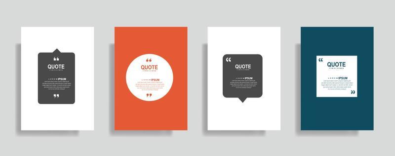 Quotes frame blank templates set, text in brackets, infographics banner, citation empty, speech bubbles. Modern text box isolated on color background