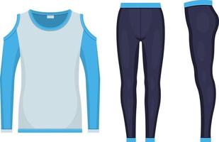 set sport clothes mockup isolated vector