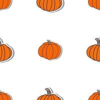 Pumpkin in a flat style. Pumpkin sticker. Suitable for backgrounds, cards and wrapping paper. Vector. vector