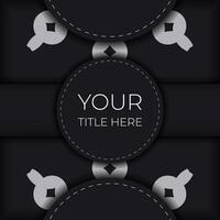 Black and white circular banner with arrows and text vector