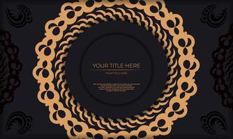 Dark luxury background with Indian ornaments. Elegant and classic elements ready for print and typography. vector