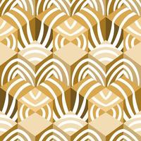 Stunning Decorative Elegant Gold Geometric Curve Vector Seamless Pattern Design