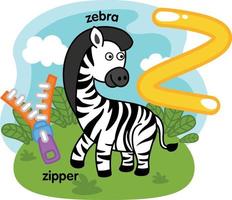 Alphabet Isolated Letter Z-zebra-zipper illustration,vector vector