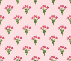 Pink Tulip on Pink Background vector