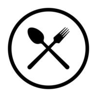 vector image of crossing spoon and fork