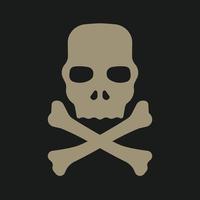 vector image of skull and crossing bone