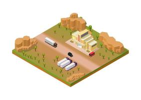 Isometric desert area vector