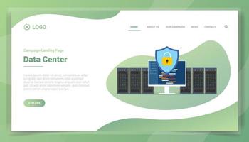 data center technology concept for website template landing homepage vector