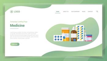 drugs medicine concept for website template landing homepage vector