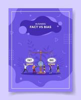 fact vs bias business concept for template of banners, flyer, books, and magazine cover