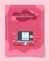 blocked account business concept for template of banners, flyer, books, and magazine cover vector