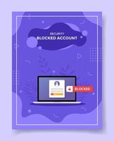 blocked account concept for template of banners, flyer, books, and magazine cover vector