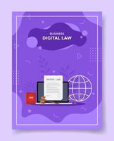concepto de negocio de derecho digital para plantilla de pancartas, folletos, libros y portada de revista