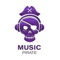 música pirata logo mascota ilustración vector