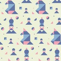 Seamless pattern with geometric chess pieces. vector