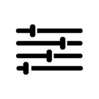 Equalizer or setting icon collection in glyph style, solid color vector