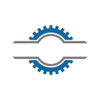 Symmetrical cogwheel logo design element related to machine, mechanic or repair service vector