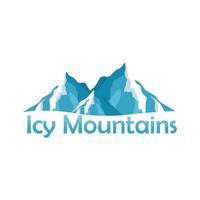 Vector set of floating icebergs in flat cartoon style. Frozen mountain and icy, frozen liquid. isolated icebergs or drifting arctic glaciers.