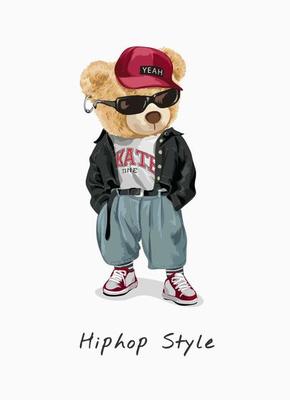 basic style slogan with bear toy in street fashion illustration 3361405  Vector Art at Vecteezy