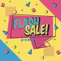 Flash Sale Template with Memphis Style vector