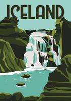 Iceland Vector Illustration Background