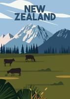 New Zealand Vector Illustration Background