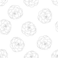 Begonia Flower, Picotee Outline on Seamless Background vector