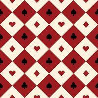 Card Suits Red Burgundy Cream Beige Black White Chess Board Diamond Background vector