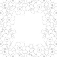 Daffodill - Narcissus Outline Border on White Background2 vector