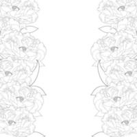 Peony Flower Border vector