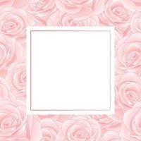 Pink Rose Banner Card vector