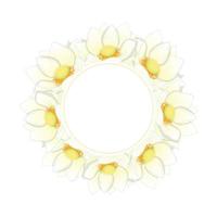 White Indian lotus Banner Wreath vector