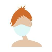 personas con una máscara médica.protección contra virus durante una pandemia de coronavirus.estilo de ilustración plana.ilustración vectorial vector