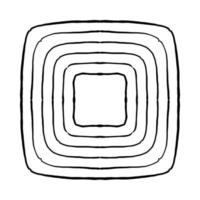 el marco es cuadrado con un marco line.doodle. un contorno desigual dibujado a mano.imagen en blanco y negro.ilustración vectorial vector