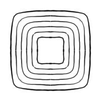 The frame is square with a line.Doodle frame. An uneven outline drawn by hand.Black and white image.Vector illustration vector